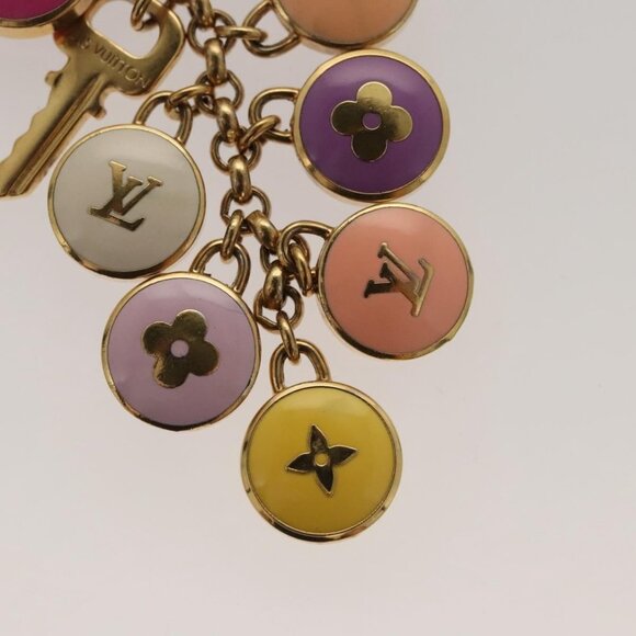 LOUIS VUITTON Monogram Porte Cles Pastille Key Holder Gold - Picture 11 of 14